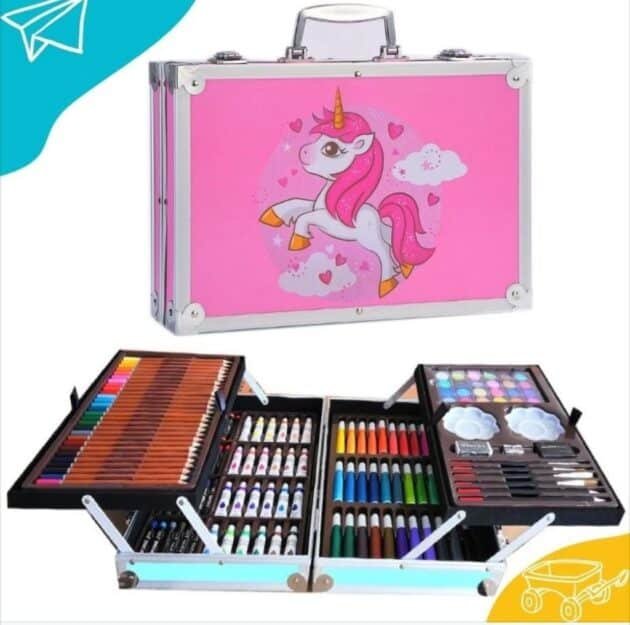 145 Pieces Unicorn  Colour Art Case ,Colouring Set for Kids Boys & Girls