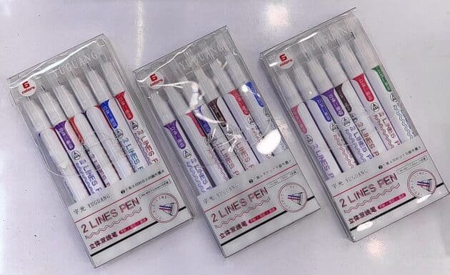 2 Line Pens Art Markers Pack Of 6
