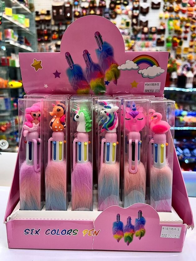 Unicorn Fluffy 6 Colored Ballpoint Pen
