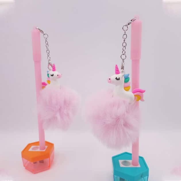 Gel Ink Pen With Cute Fur Unicorn Medal - Image 8