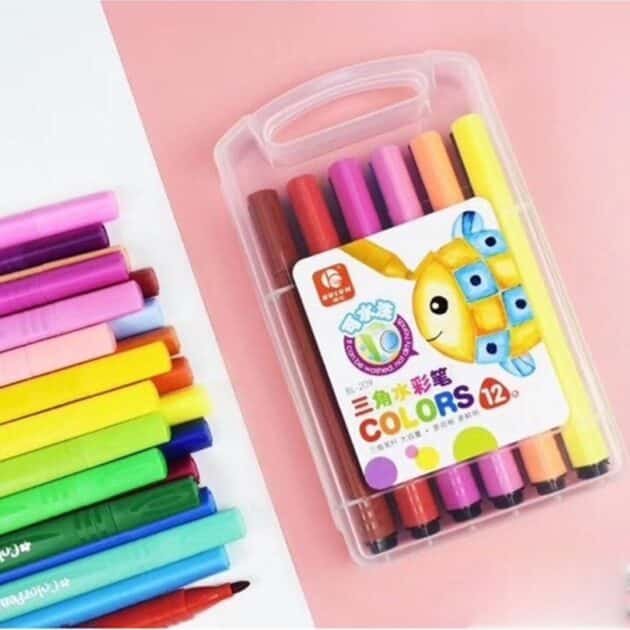 12 Pcs Art Markers Color Pens in plastic box. - Image 5