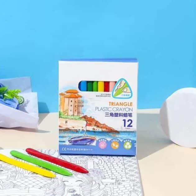 Plastic Crayons Set 12 Vibrant Colours - Image 3