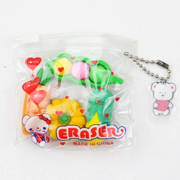 Pack Of 6 Fruits Shape Rubber Eraser Cute Different Shapes - Image 2