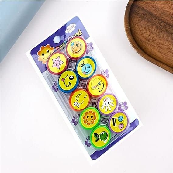 Pack of 10 Stamps | Stamps for kids | Emoji, Faces, cartoon stamps ...