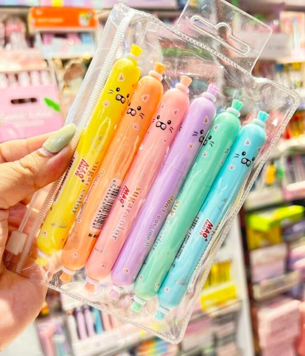 Cute Sausage Shape Cat Highlighter Set of 6 - Image 5