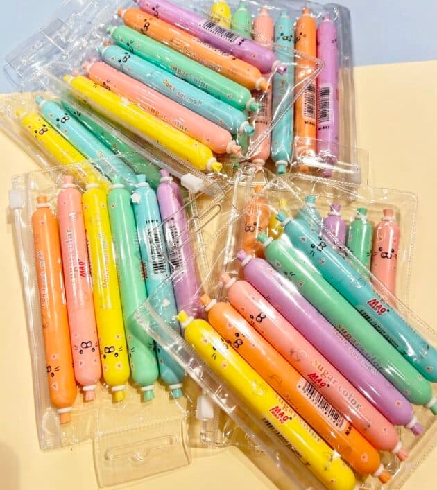 Cute Sausage Shape Cat Highlighter Set of 6 - Image 6