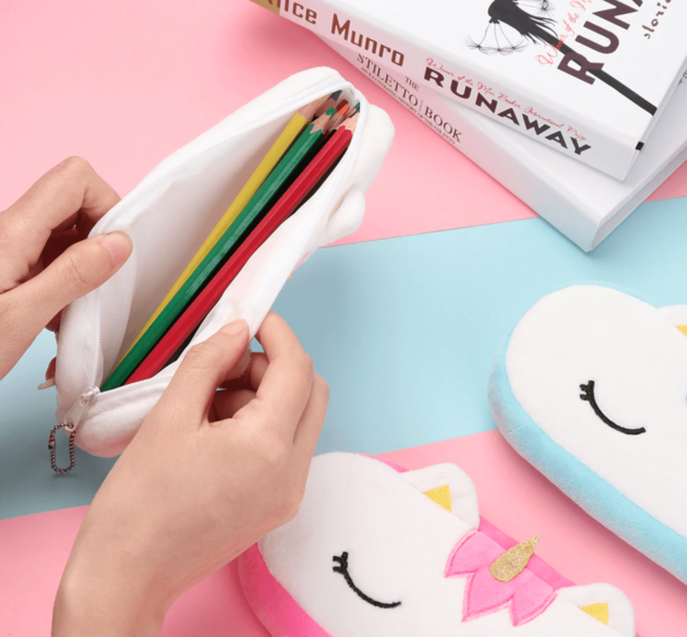 Unicorn Shape stationery FUR Pouch - Image 4