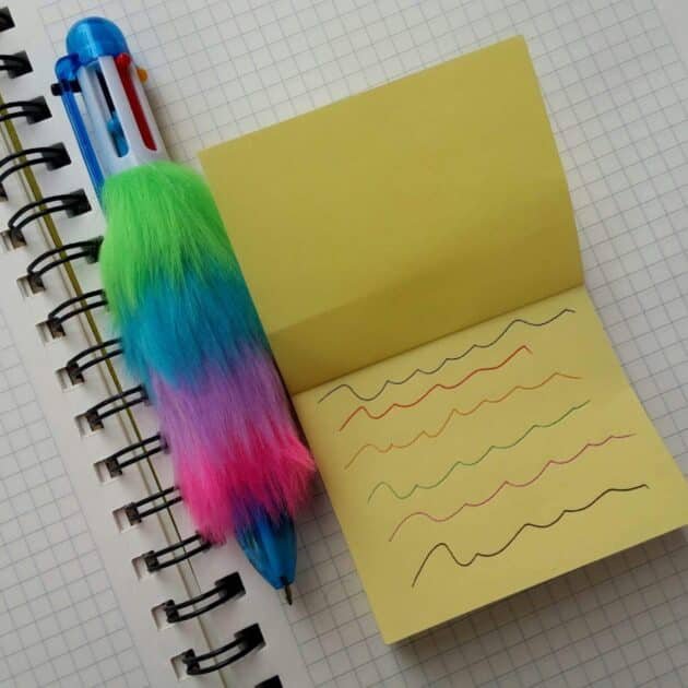 Stylish 6-in-1 Ink Rainbow Soft Plush Fur Ballpoint Pen for Kids - Image 5